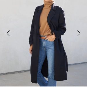 SOLD** AYR The Closer Coat- Navy XS NWOT